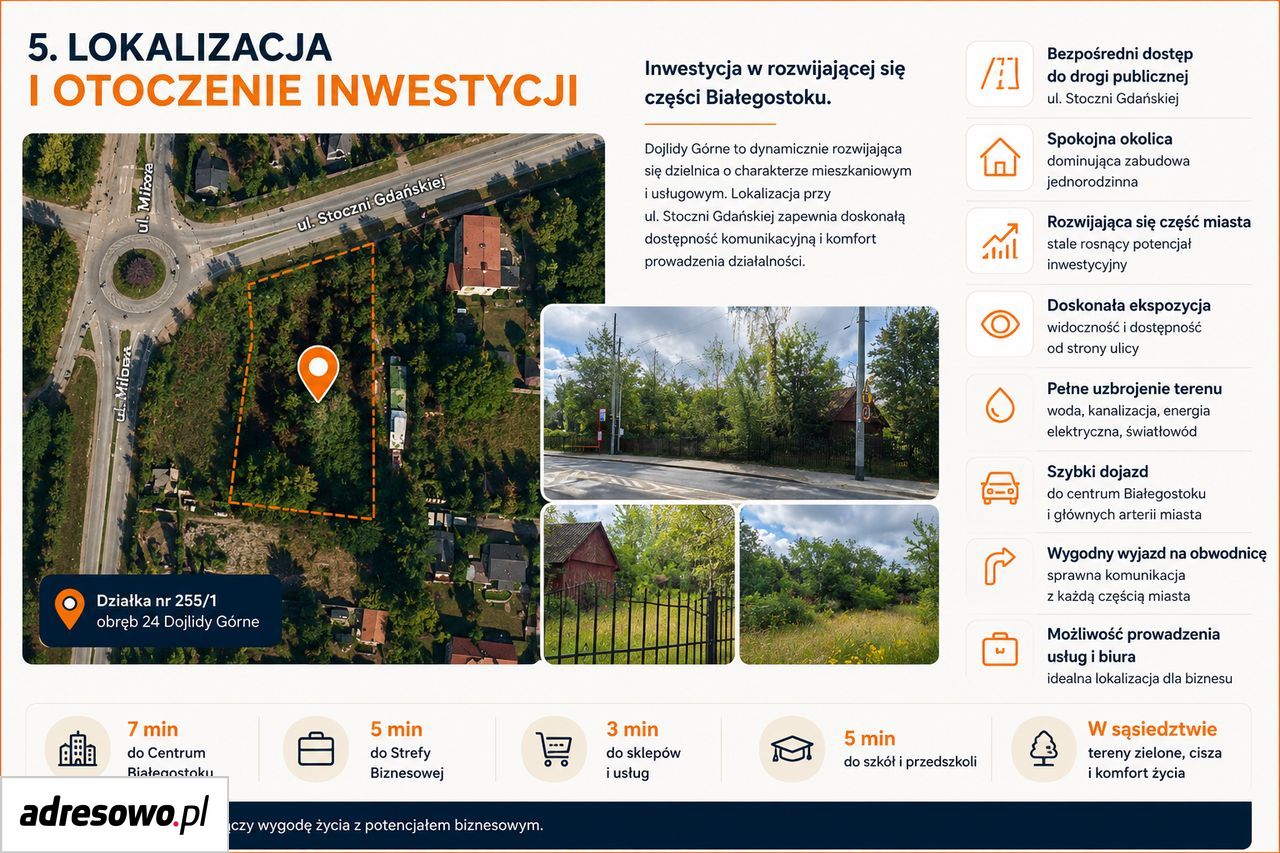Działka inwestycyjna Białystok Dojlidy Górne, ul. Stoczni Gdańskiej. Zdjęcie 6