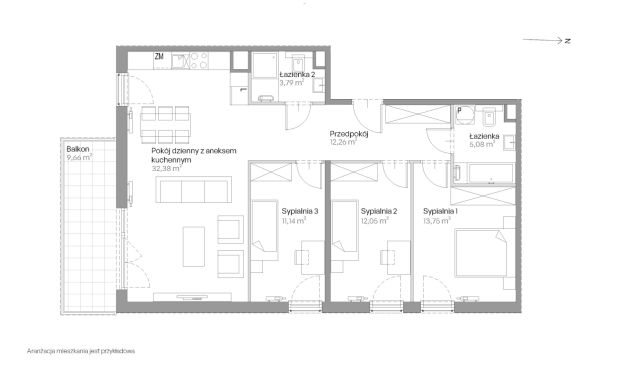 Mieszkanie 4-pokojowe Kraków Czyżyny, ul. Romana Ciesielskiego. Zdjęcie 14