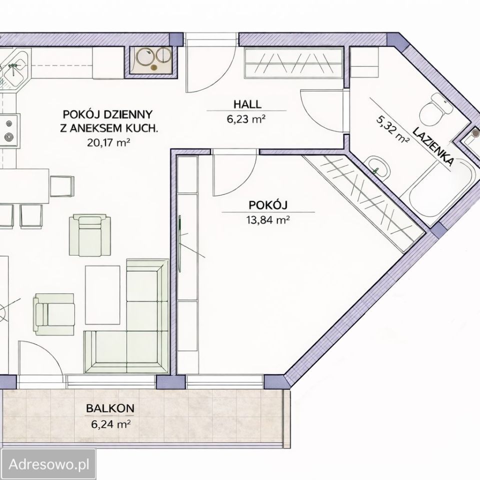 Mieszkanie 2-pokojowe Rzeszów, ul. bł. Karoliny. Zdjęcie 12