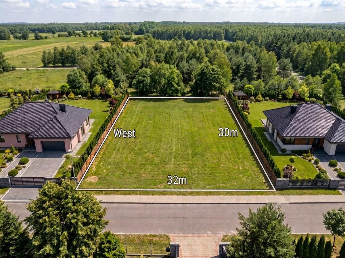 Działka budowlana Borowe, ul. Spokojna. Zdjęcie 1