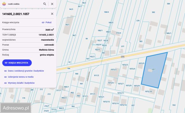 Działka inwestycyjna Rostki Wielkie. Zdjęcie 1