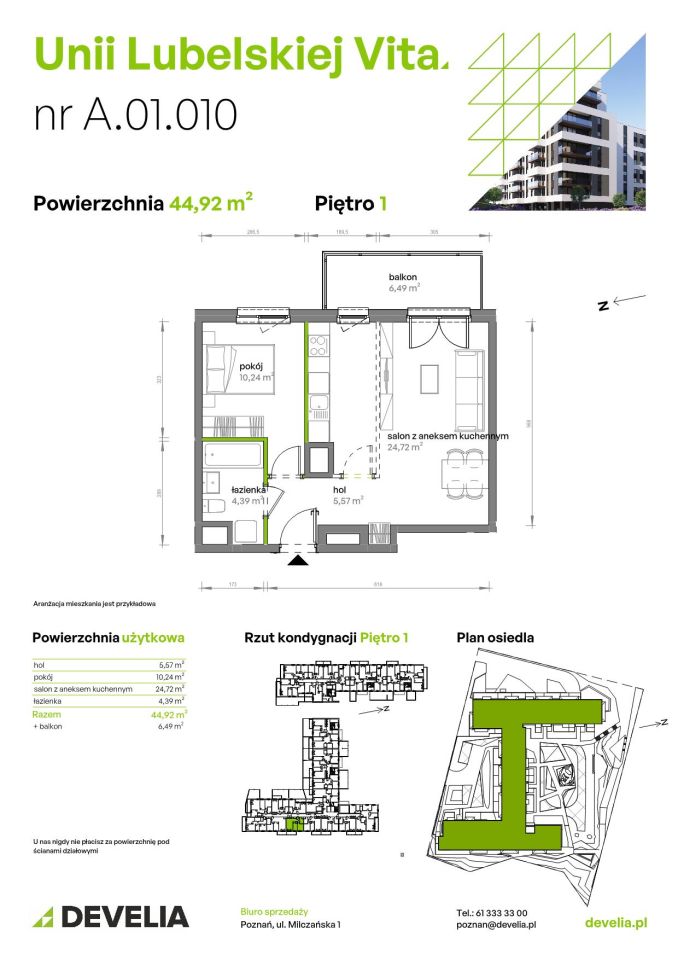 Mieszkanie 2-pokojowe Poznań Starołęka, ul. Unii Lubelskiej. Zdjęcie 7