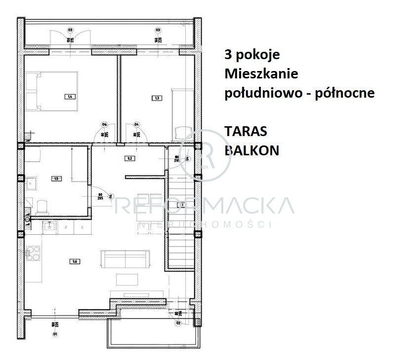 Mieszkanie 3-pokojowe Głogów Małopolski, ul. Fryderyka Chopina. Zdjęcie 11