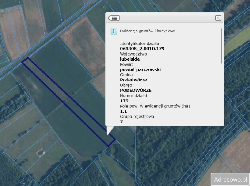 Działka rolna Podedwórze