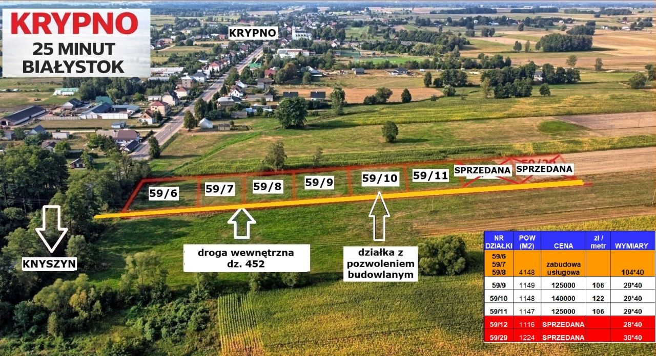 Działka budowlana Krypno Kościelne. Zdjęcie 1