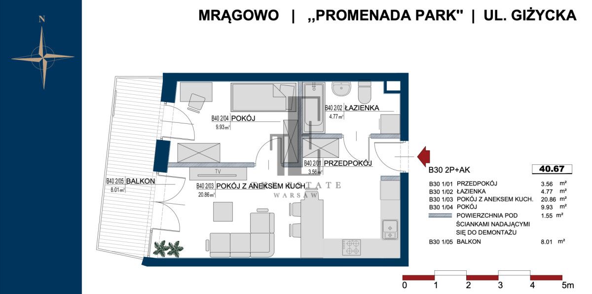 Mieszkanie 2-pokojowe Mrągowo, ul. Giżycka. Zdjęcie 6