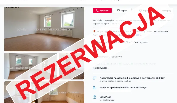 Mieszkanie 4-pokojowe Biała Piska, ul. Sienkiewicza