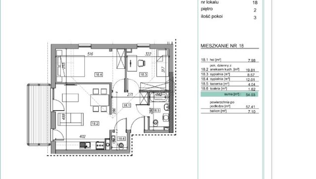 Mieszkanie 3-pokojowe Myślenice. Zdjęcie 19