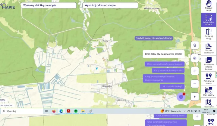 Działka rolna Krępsko