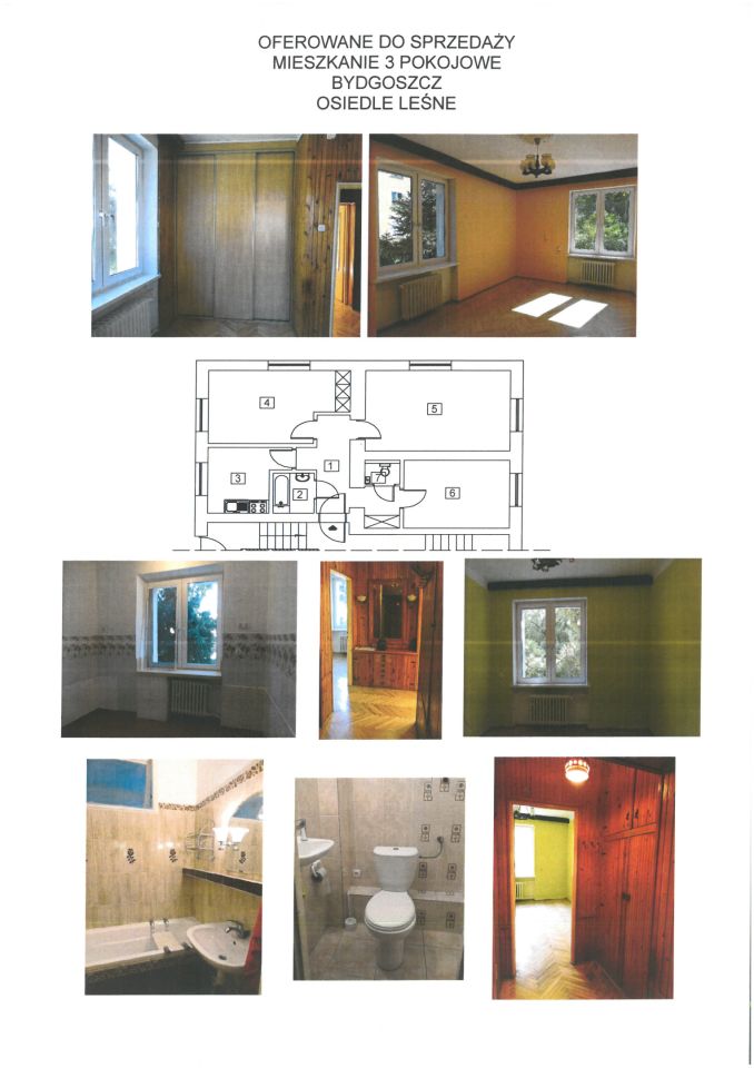 Mieszkanie 3-pokojowe Bydgoszcz Osiedle Leśne, ul. Józefa Sułkowskiego. Zdjęcie 2