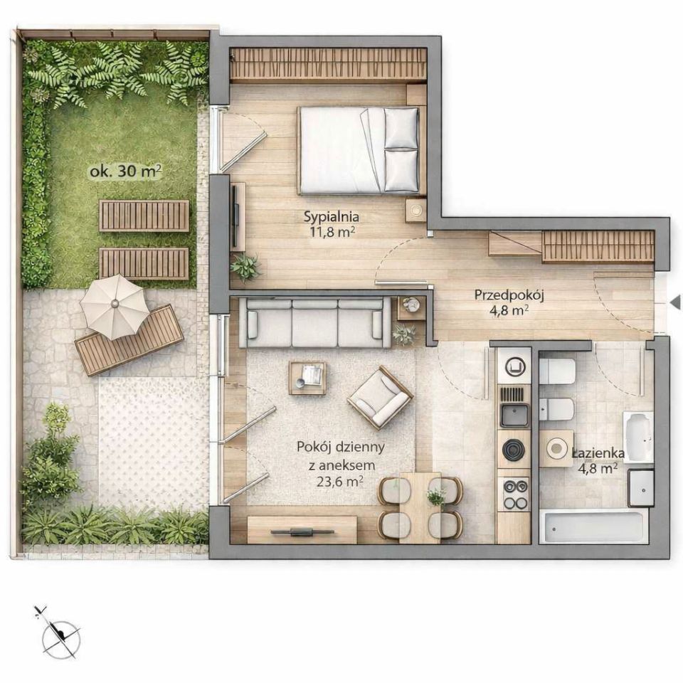 Mieszkanie 2-pokojowe Gdańsk Wrzeszcz, ul. Ogrodowa. Zdjęcie 6