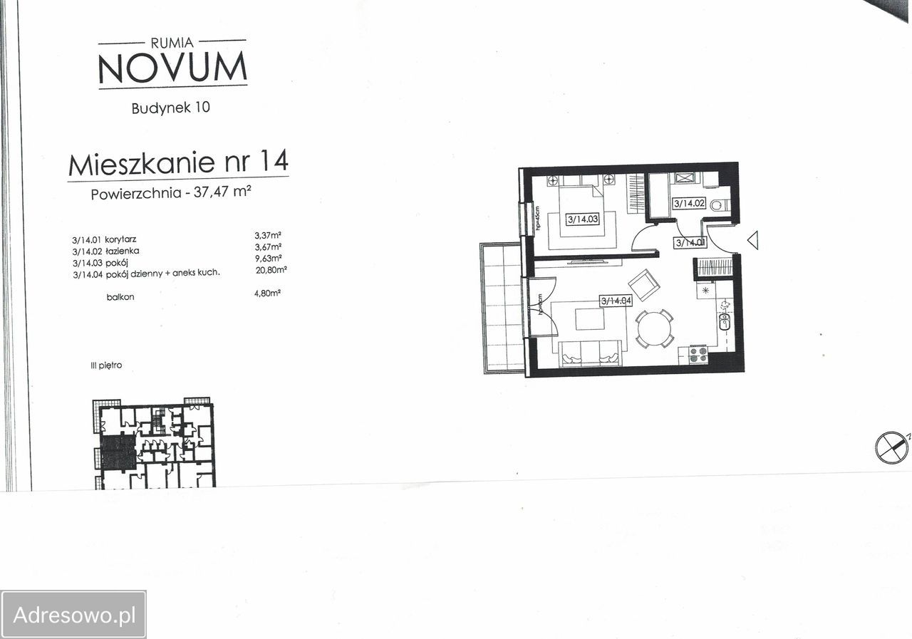 Mieszkanie 2-pokojowe Rumia, ul. Kosynierów. Zdjęcie 8