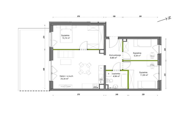 Mieszkanie 4-pokojowe Wrocław Ołtaszyn, ul. Orawska. Zdjęcie 8