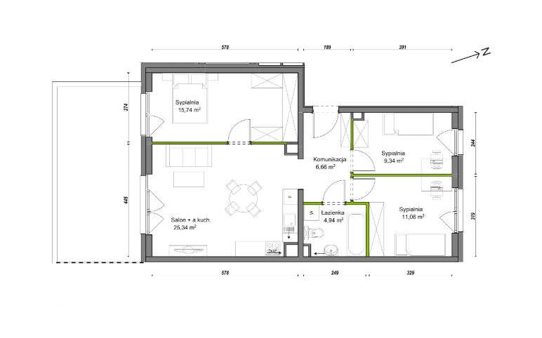 Mieszkanie 4-pokojowe Wrocław Ołtaszyn, ul. Orawska. Zdjęcie 8