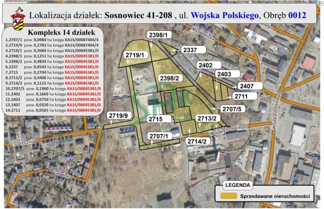 Działka inwestycyjna Sosnowiec, ul. Wojska Polskiego. Zdjęcie 1