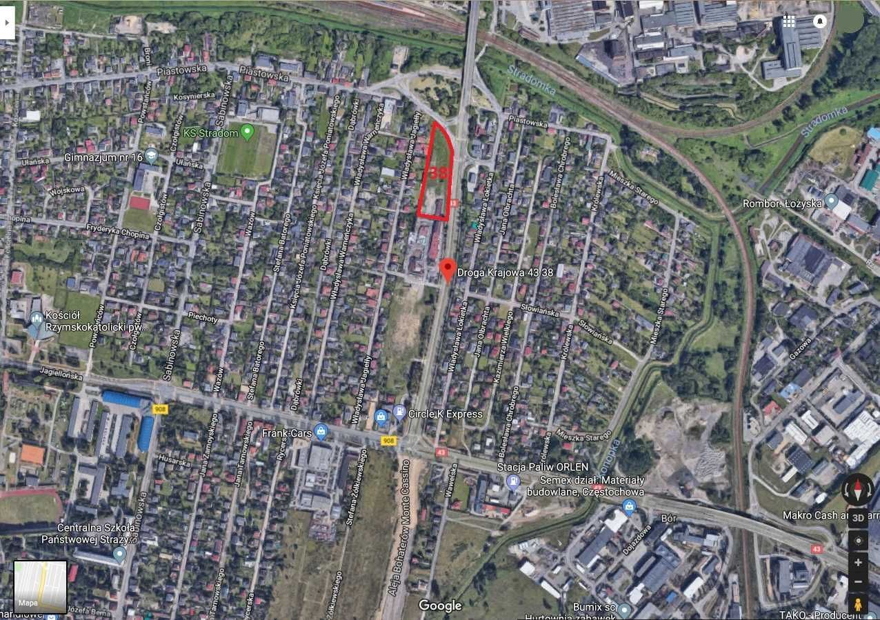 Działka inwestycyjna Częstochowa, al. Aleja Bohaterów Monte Cassino. Zdjęcie 4