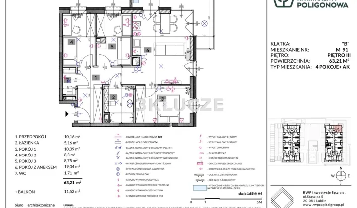 Mieszkanie 4-pokojowe Lublin Sławin