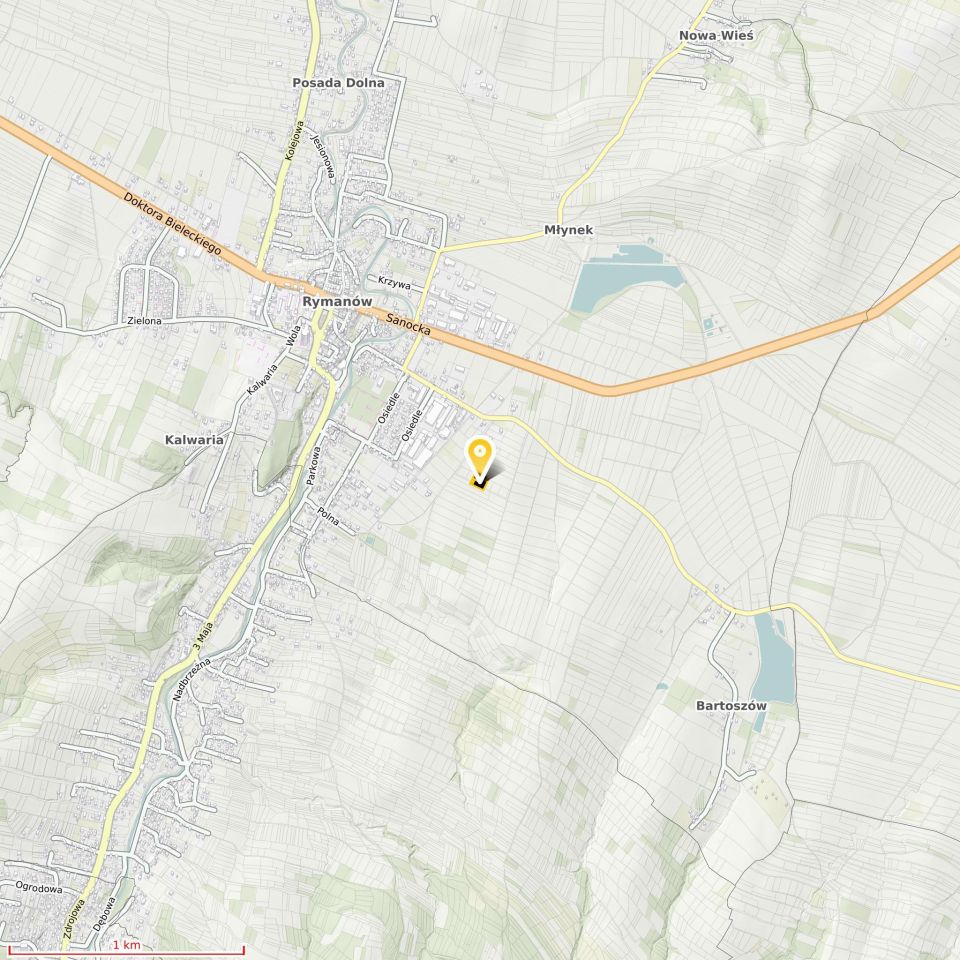 Działka budowlana Rymanów, ul. Dworska