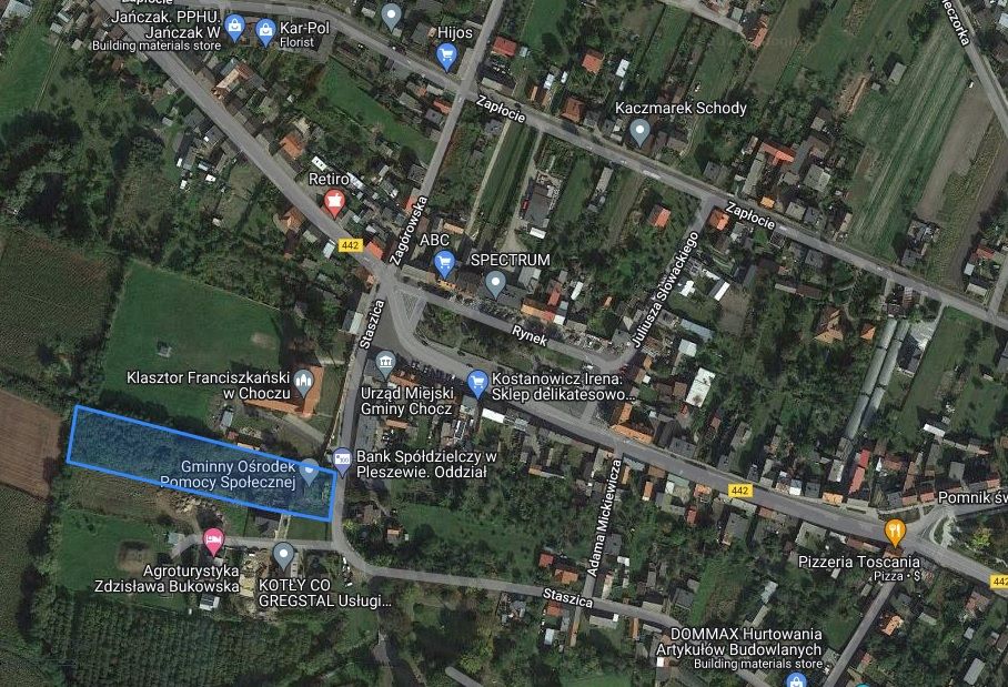 Działka rolno-budowlana Chocz, ul. Staszica