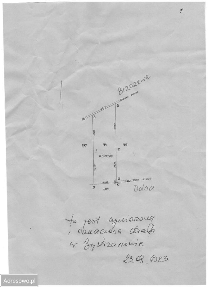 Działka rolna Bystrzanów. Zdjęcie 4