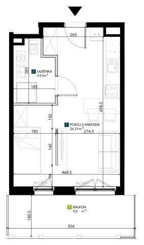 Mieszkanie 1-pokojowe Wrocław Krzyki, ul. Świeradowska. Zdjęcie 5