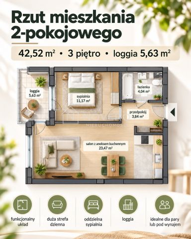 Mieszkanie 2-pokojowe Rzeszów. Zdjęcie 2