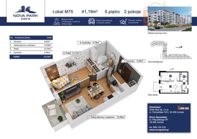 Mieszkanie 2-pokojowe Łomża, ul. Akademicka. Zdjęcie 1