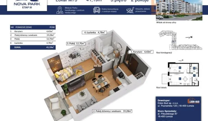Mieszkanie 2-pokojowe Łomża, ul. Akademicka
