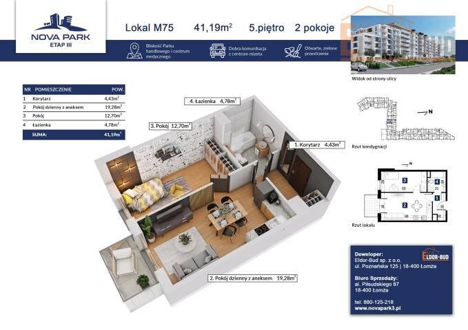 Mieszkanie 2-pokojowe Łomża, ul. Akademicka. Zdjęcie 9