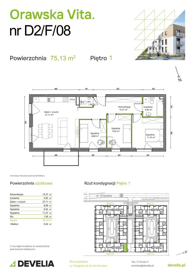 Mieszkanie 4-pokojowe Wrocław Ołtaszyn, ul. Orawska. Zdjęcie 8