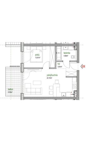 Mieszkanie 2-pokojowe Częstochowa Parkitka, ul. Małopolska. Zdjęcie 9