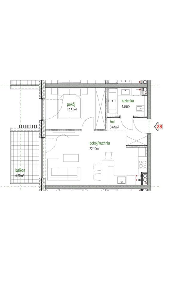 Mieszkanie 2-pokojowe Częstochowa Parkitka, ul. Małopolska. Zdjęcie 9