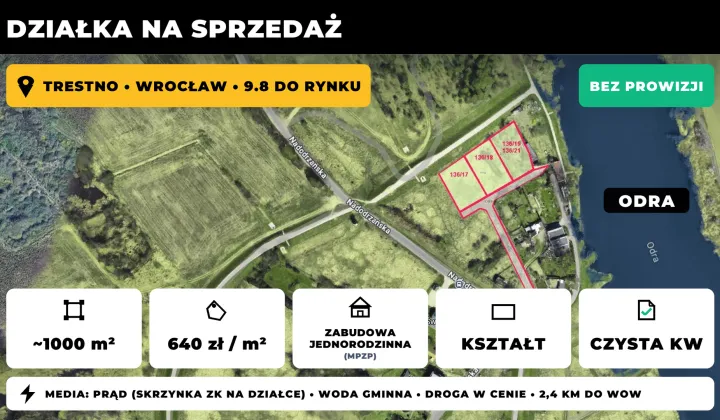 Działka budowlana Trestno, ul. Nadodrzańska