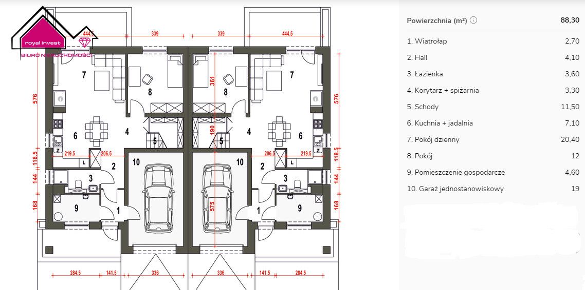bliźniak, 5 pokoi Rumin. Zdjęcie 11