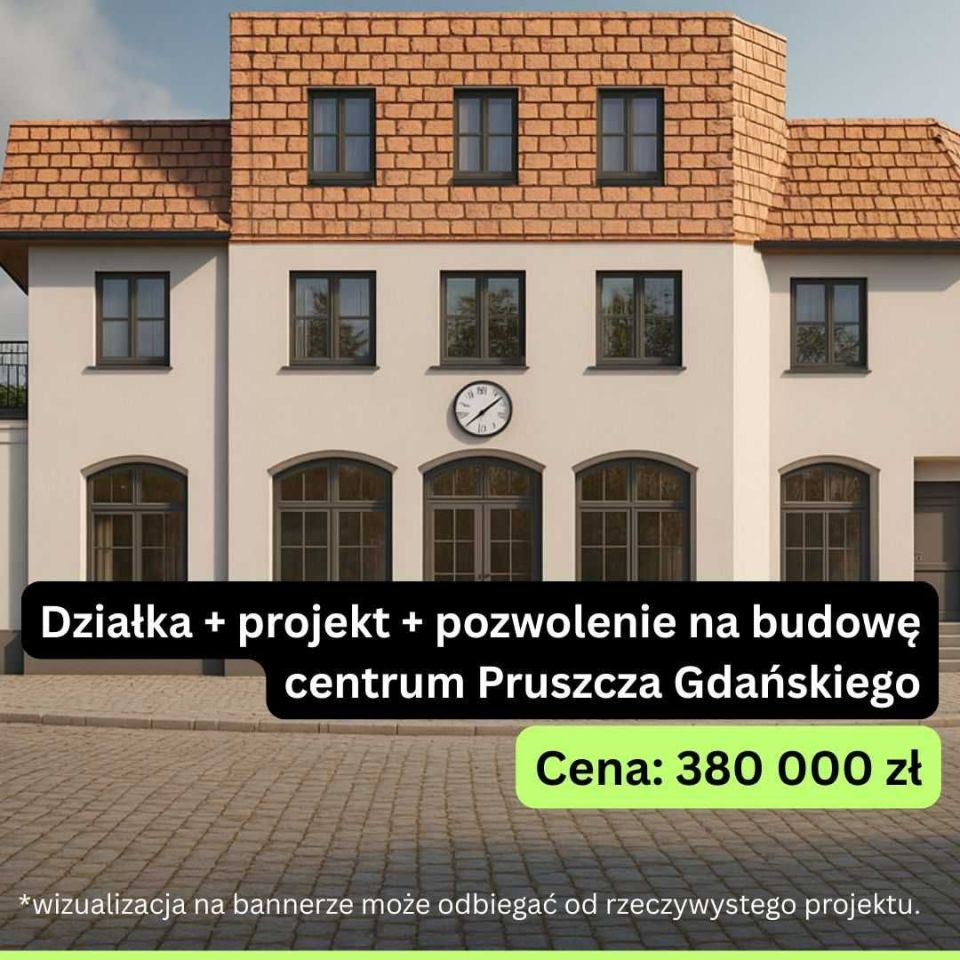 Działka budowlana Pruszcz Gdański, pl. Wolności. Zdjęcie 3