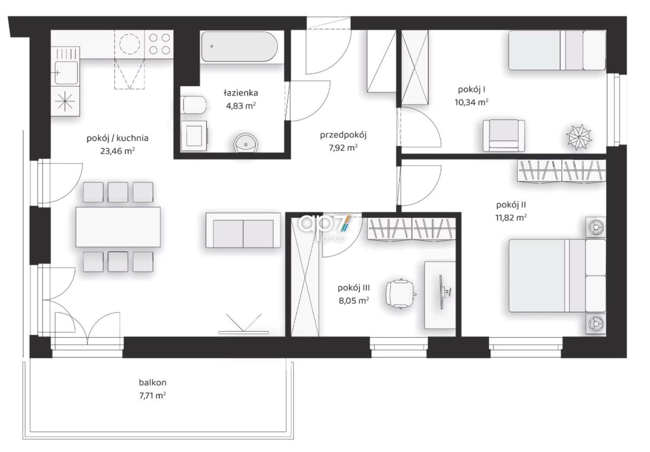 Mieszkanie 4-pokojowe Kraków Prądnik Biały, ul. Zygmunta Glogera. Zdjęcie 22