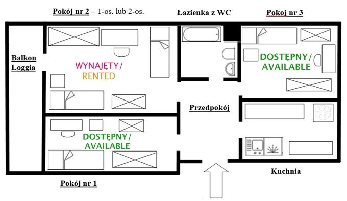Pokój Toruń Chełmińskie Przedmieście, ul. Legionów. Zdjęcie 2