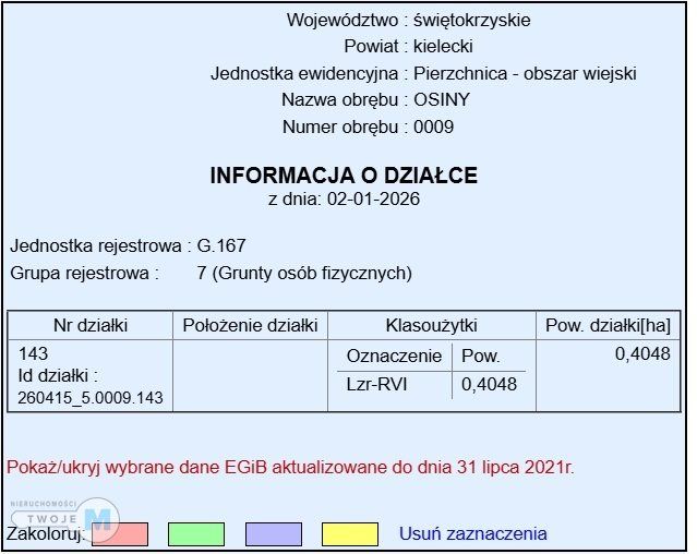 Działka rolna Osiny. Zdjęcie 4