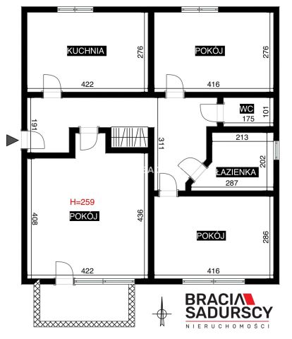 Mieszkanie 3-pokojowe Kraków Prądnik Czerwony, ul. Jezuitów. Zdjęcie 3