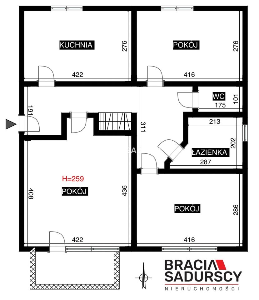 Mieszkanie 3-pokojowe Kraków Prądnik Czerwony, ul. Jezuitów. Zdjęcie 3