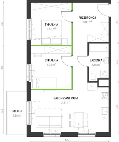 Mieszkanie 3-pokojowe Wrocław Maślice, ul. Augustowska. Zdjęcie 6