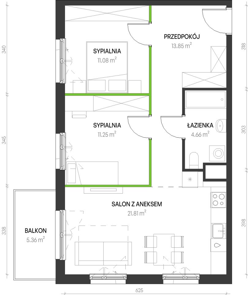 Mieszkanie 3-pokojowe Wrocław Maślice, ul. Augustowska. Zdjęcie 6