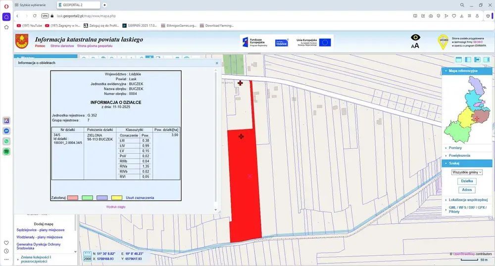 Działka rolna Buczek Buczek-Janus, ul. Zielona