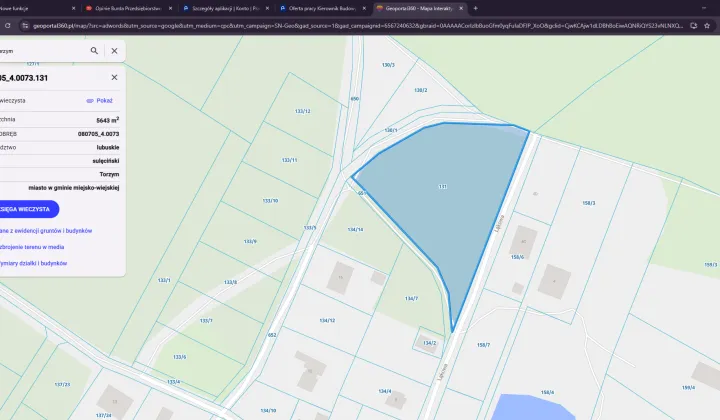 Działka rolno-budowlana Torzym