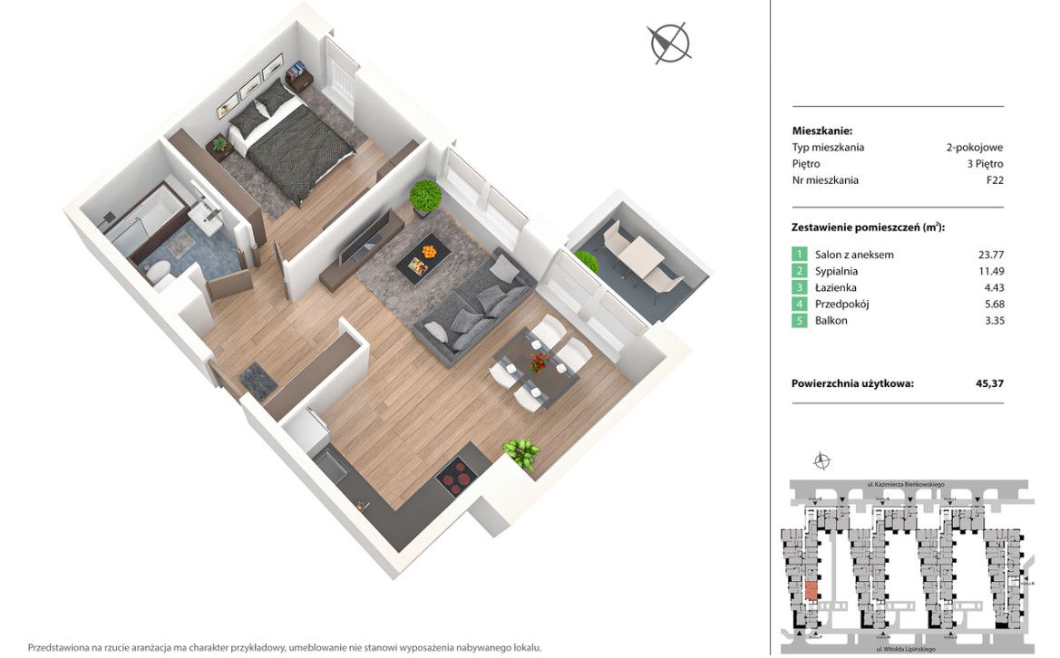 Mieszkanie 2-pokojowe Wrocław Żerniki. Zdjęcie 20