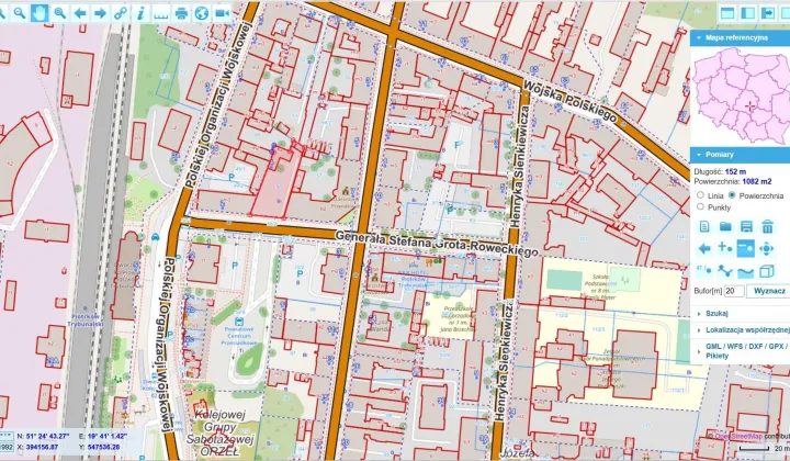 Działka inwestycyjna Piotrków Trybunalski Śródmieście, ul. Grota-Roweckiego