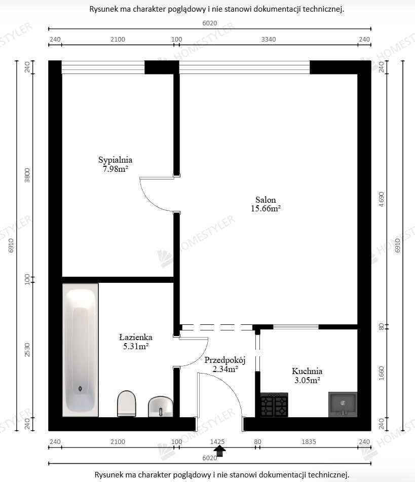 Mieszkanie 2-pokojowe Poznań Dębiec, ul. Łozowa. Zdjęcie 7
