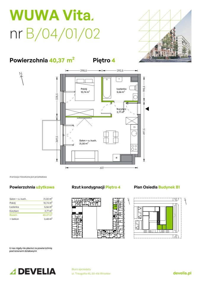 Mieszkanie 2-pokojowe Wrocław Żerniki, ul. Tadeusza Brzozy. Zdjęcie 6