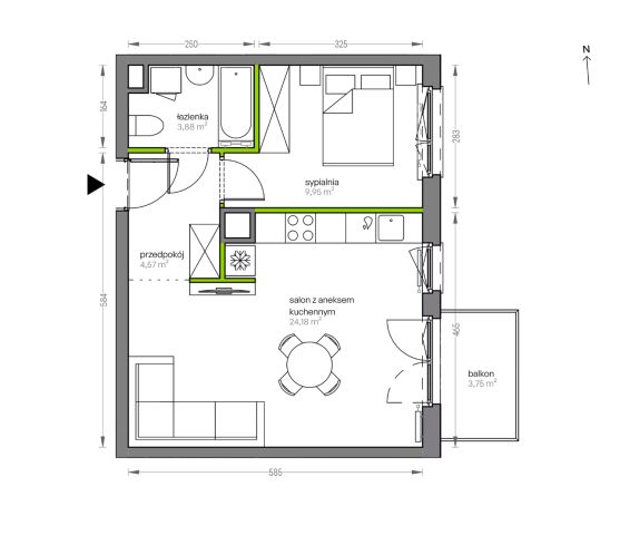 Mieszkanie 2-pokojowe Kraków Płaszów, ul. Myśliwska. Zdjęcie 25