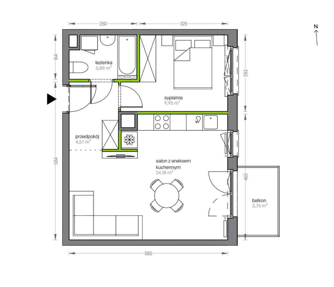 Mieszkanie 2-pokojowe Kraków Płaszów, ul. Myśliwska. Zdjęcie 25